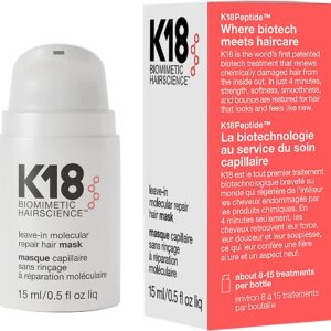 K18 Biomimetic Hairscience Leave-In Molecular Repair Hair Mask, 15ml